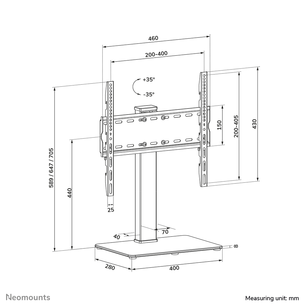 Neomounts DS45-430BL14 TV-Ständer 32-55"- schwenkbar